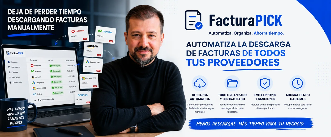 FacturaPICK — Automatiza la descarga de facturas de todos tus proveedores